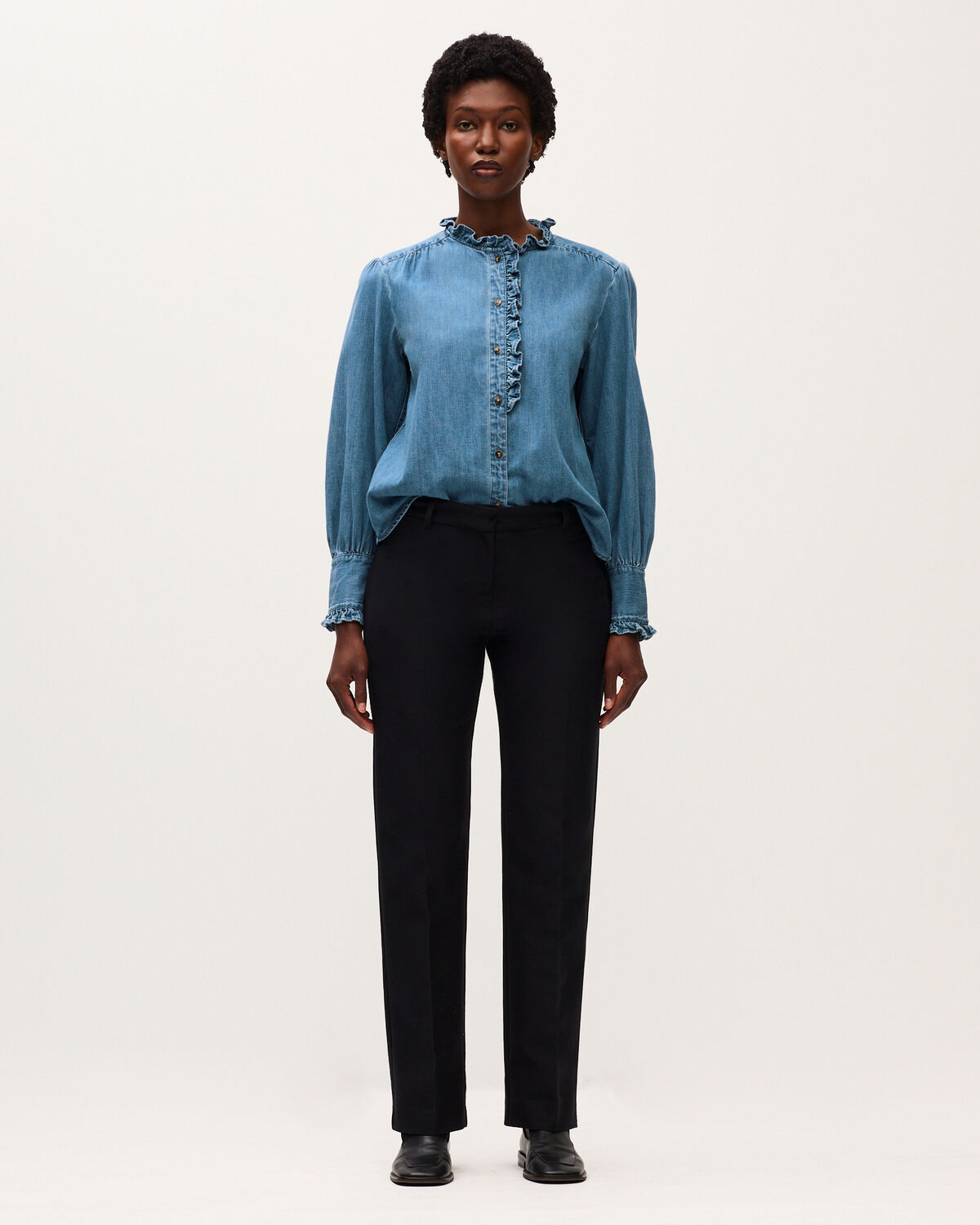 Pantalon droit ajusté - H091 BLACK BEAUTY - 1
