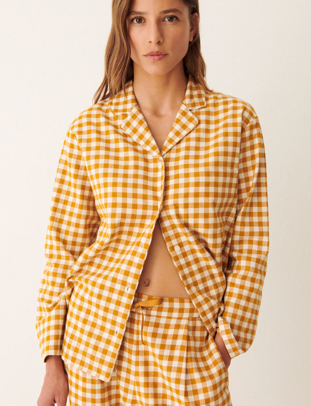 Set de pyjama DREAM FLANELLE - mini vichy jaune ocre - 2