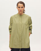 Chemise rayée col officier - K541 STRIPES GREEN - 1