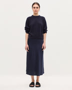 Jupe midi fluide satinée - H695 NIGHT SKY - 1