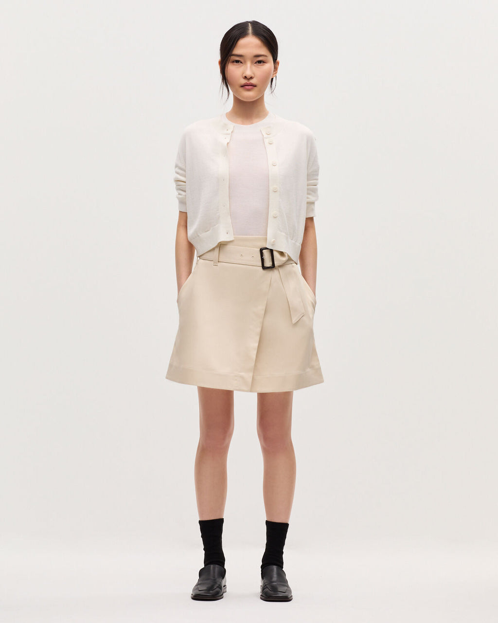 Jupe courte portefeuille - H013 GARDENIA - 2