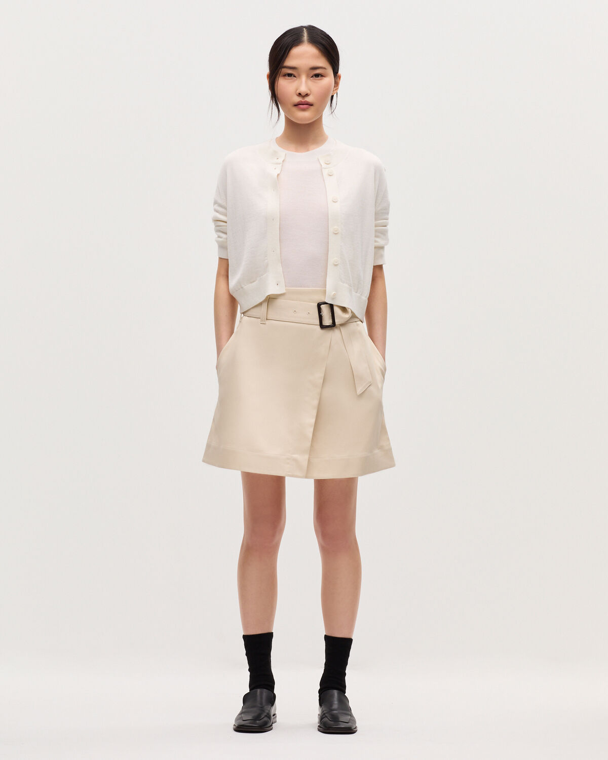Jupe courte portefeuille - H013 GARDENIA - 2