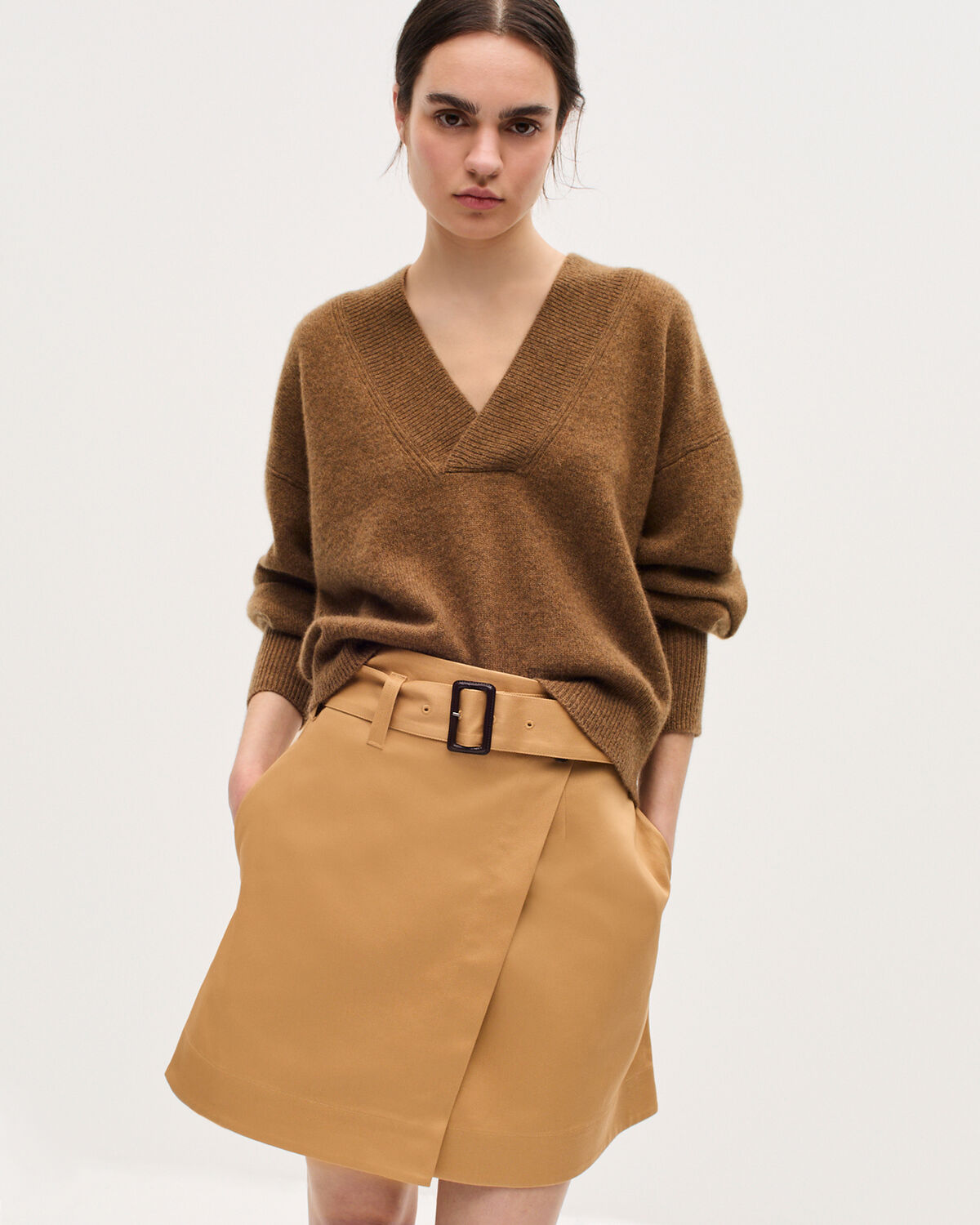 Jupe courte portefeuille - K320 PRAIRIE SAND - 1