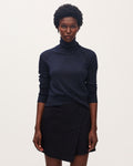 Jupe courte en laine - K690 ST NAVY - 1