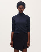 Jupe courte en laine - K690 ST NAVY - 1