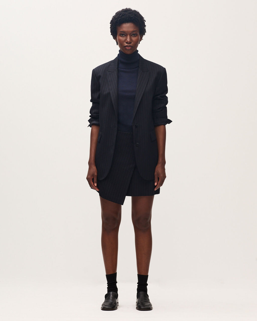Jupe courte en laine - K690 ST NAVY - 2