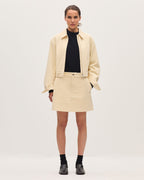 Jupe courte en velours côtelé - U010 OFF WHITE - 1