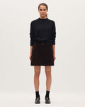 Jupe courte en velours côtelé - U380 DARK BROWN - 1
