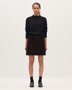 Jupe courte en velours côtelé - U380 DARK BROWN - 1