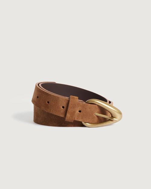 Ceinture en cuir suédé - L280 COGNAC - 1