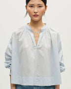 Blouse imprimée en coton - L600 TRIANGLE PALE BLUE - 1