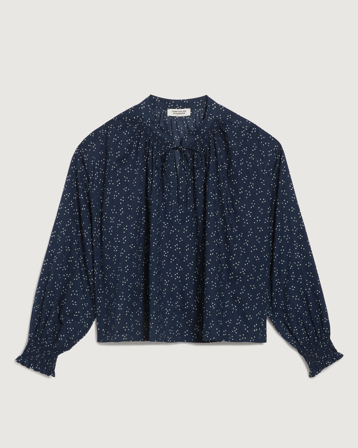 Blouse imprimée en coton - L692 TRIANGLE NAVY - 2
