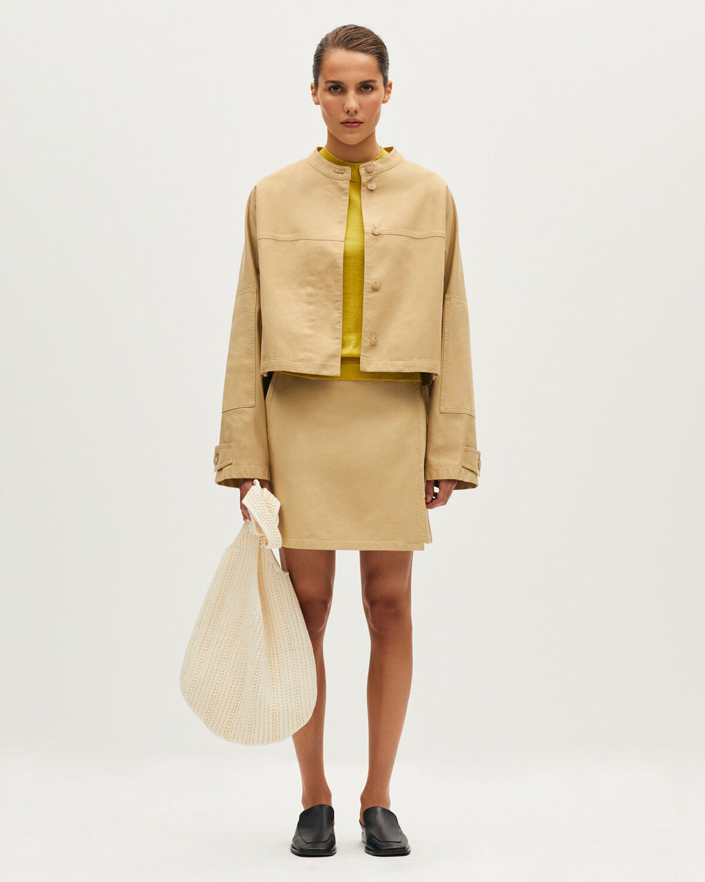 Veste courte en coton - L320 BEIGE SAND - 2