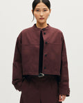 Veste courte en coton - L380 FUDGE DARK BROWN - 1