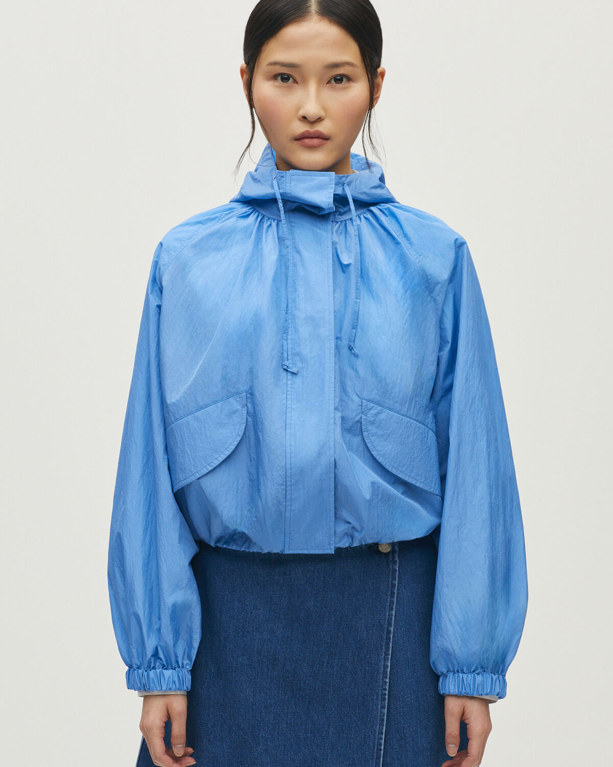 Parka courte ultra-légère en nylon déperlant - L630 SKY BLUE - 1