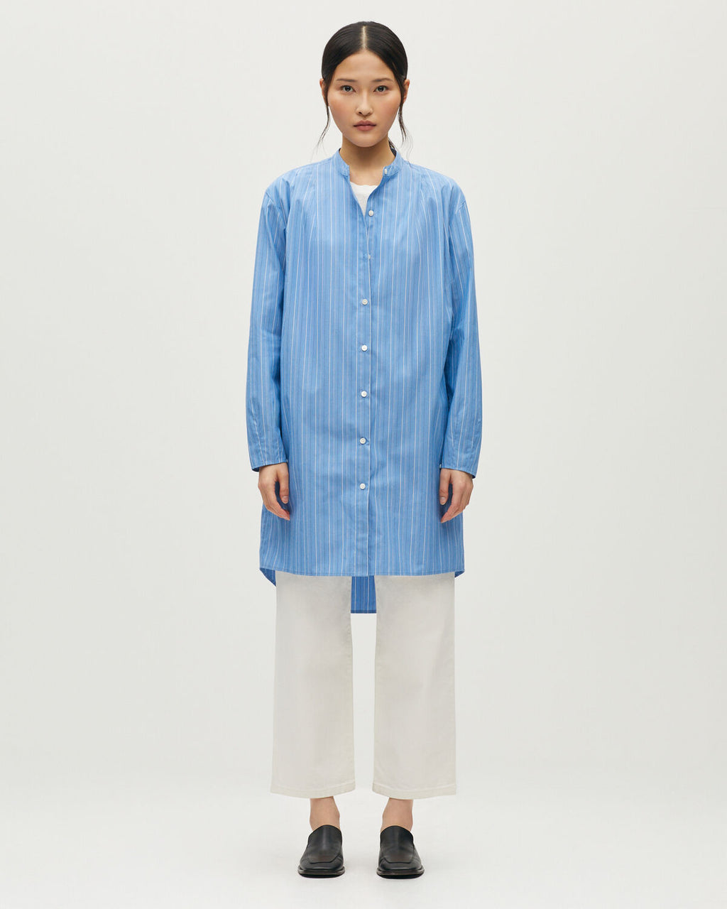 Robe tunique en coton - L631 STRIPES BLUE - 1