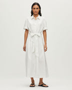 Robe chemise longue à rayures - L002 ST WHITE BLACK - 1