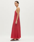 Robe à fines bretelles en voile plissé - L125 RASPBERRY PINK - 2