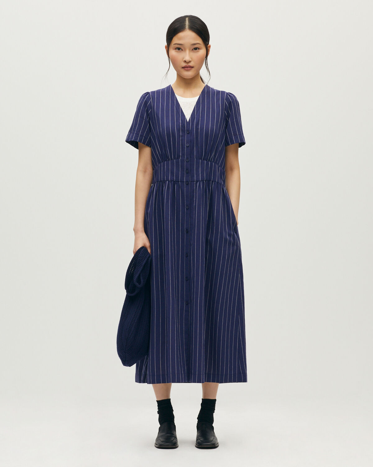 Robe longue manches courtes - L684 ST BLUE WHITE - 1