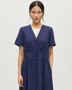 Robe longue manches courtes - L684 ST BLUE WHITE - 2