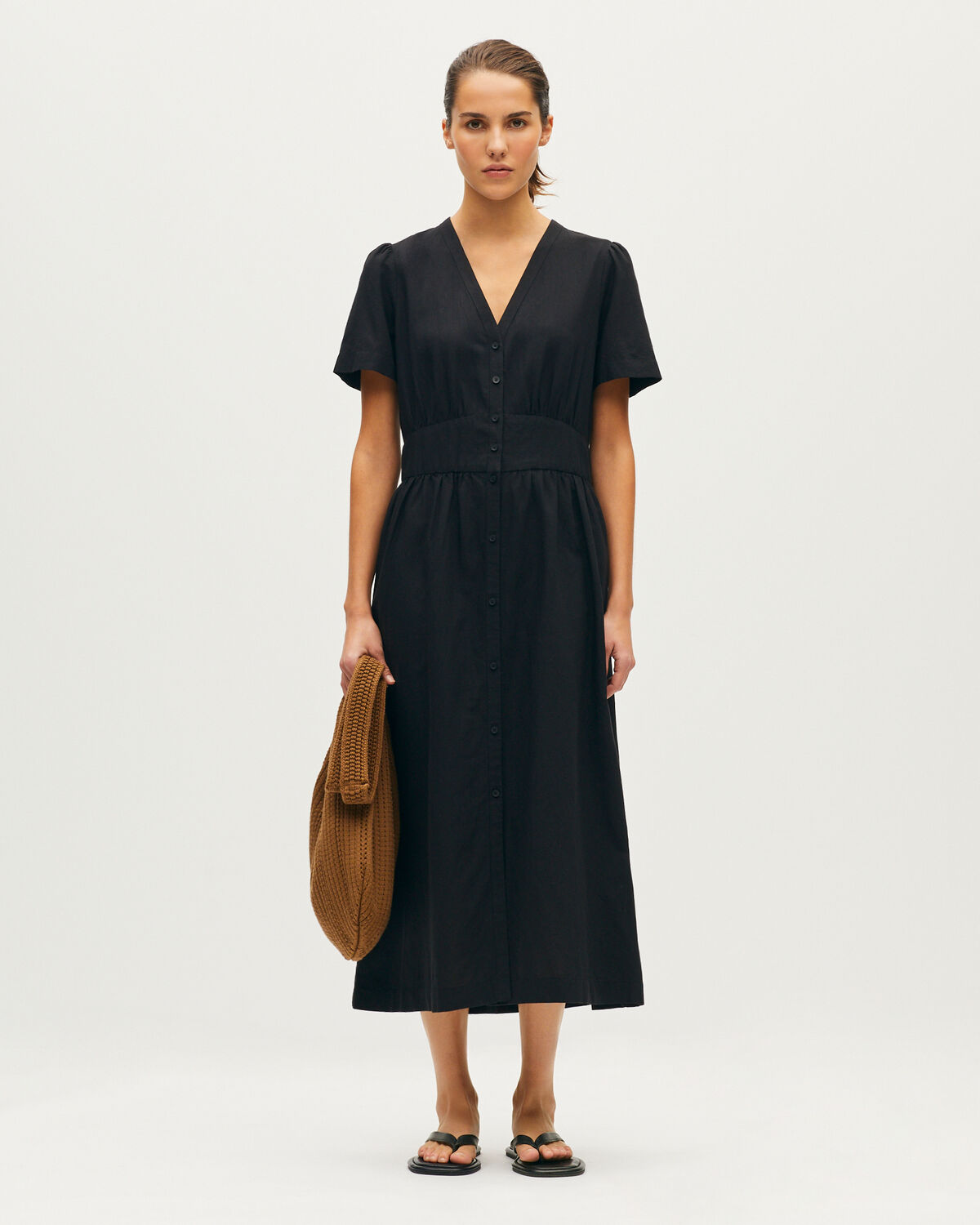 Robe longue manches courtes - U090 BLACK - 1