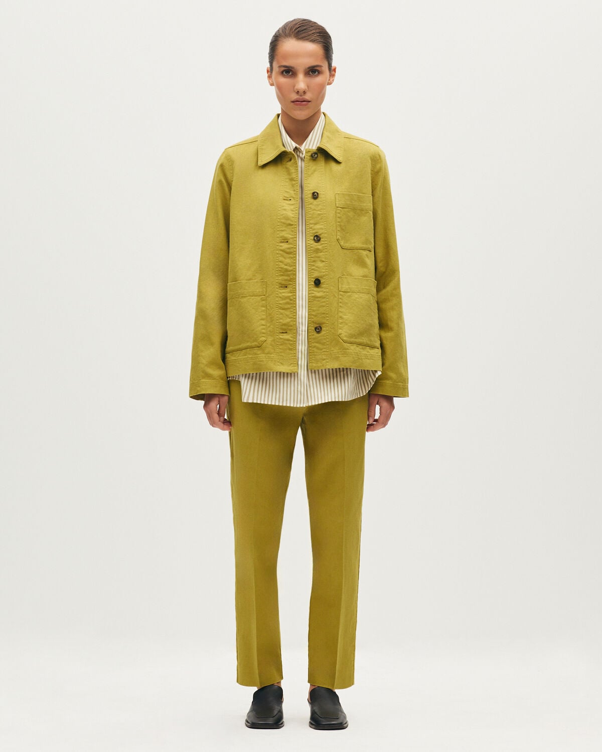 Veste workwear en lin et coton - L560 WILLOW KHAKI - 2
