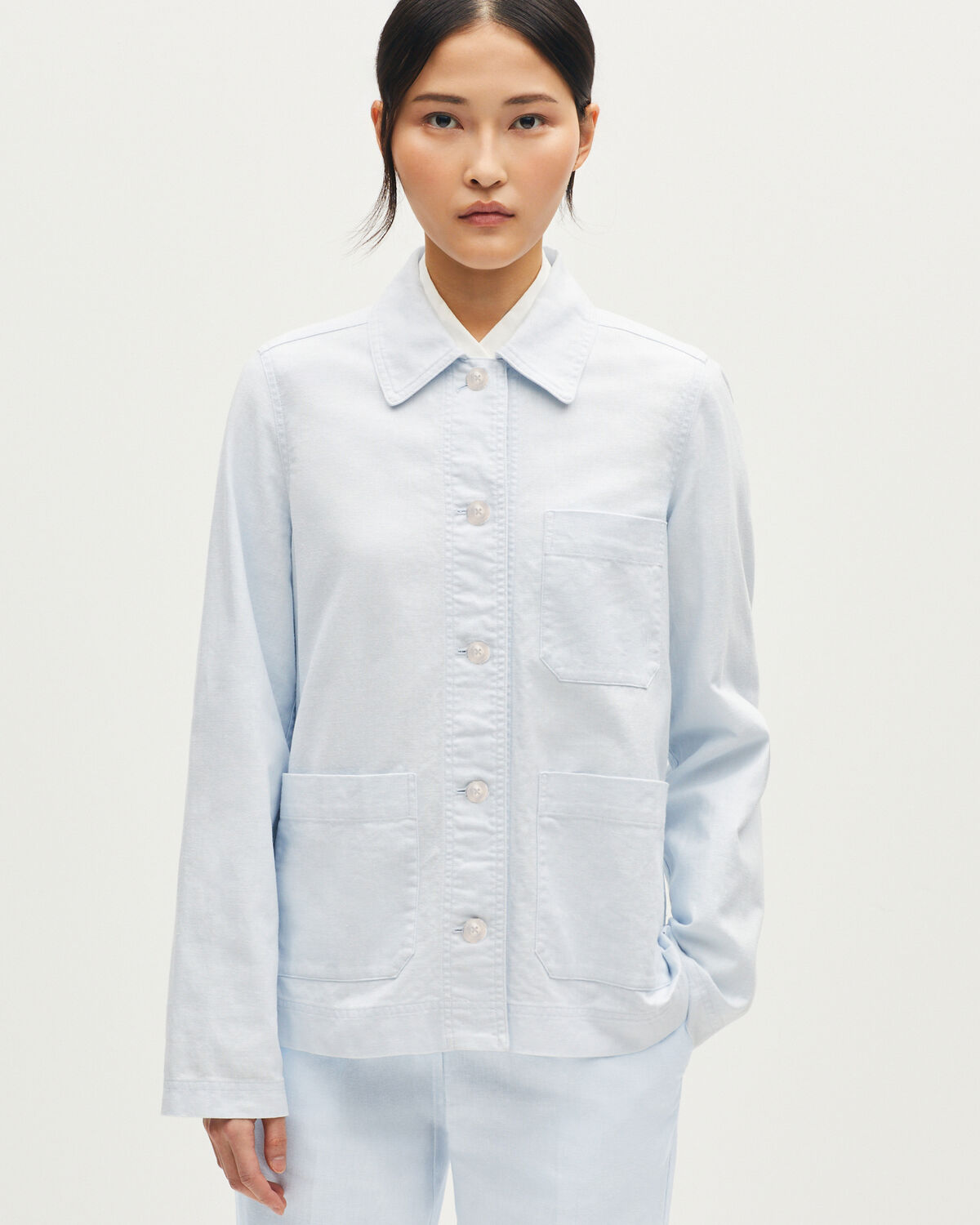 Veste workwear en lin et coton - L610 LIGHT BLUE WATER - 1