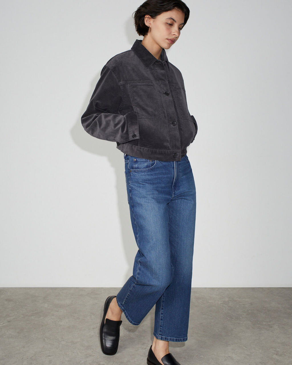 Blouson en velours côtelé - U081 DARK GRAY - 1