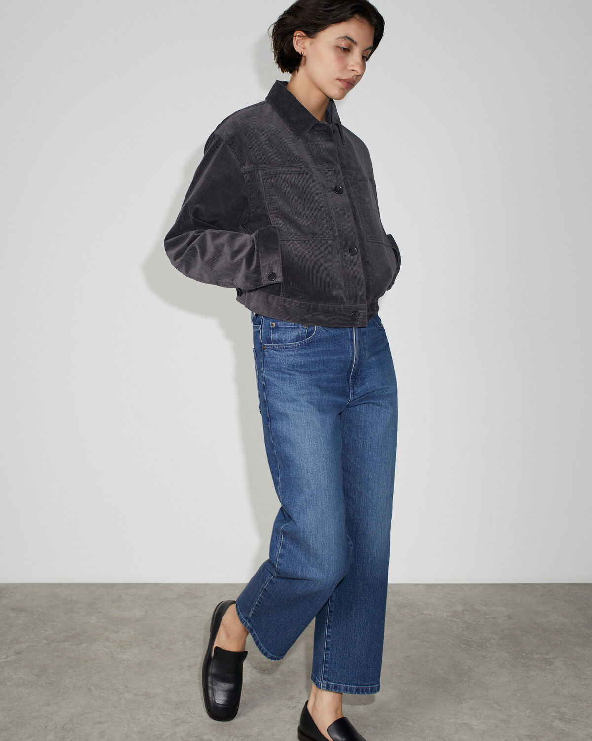 Blouson en velours côtelé - U081 DARK GRAY - 1