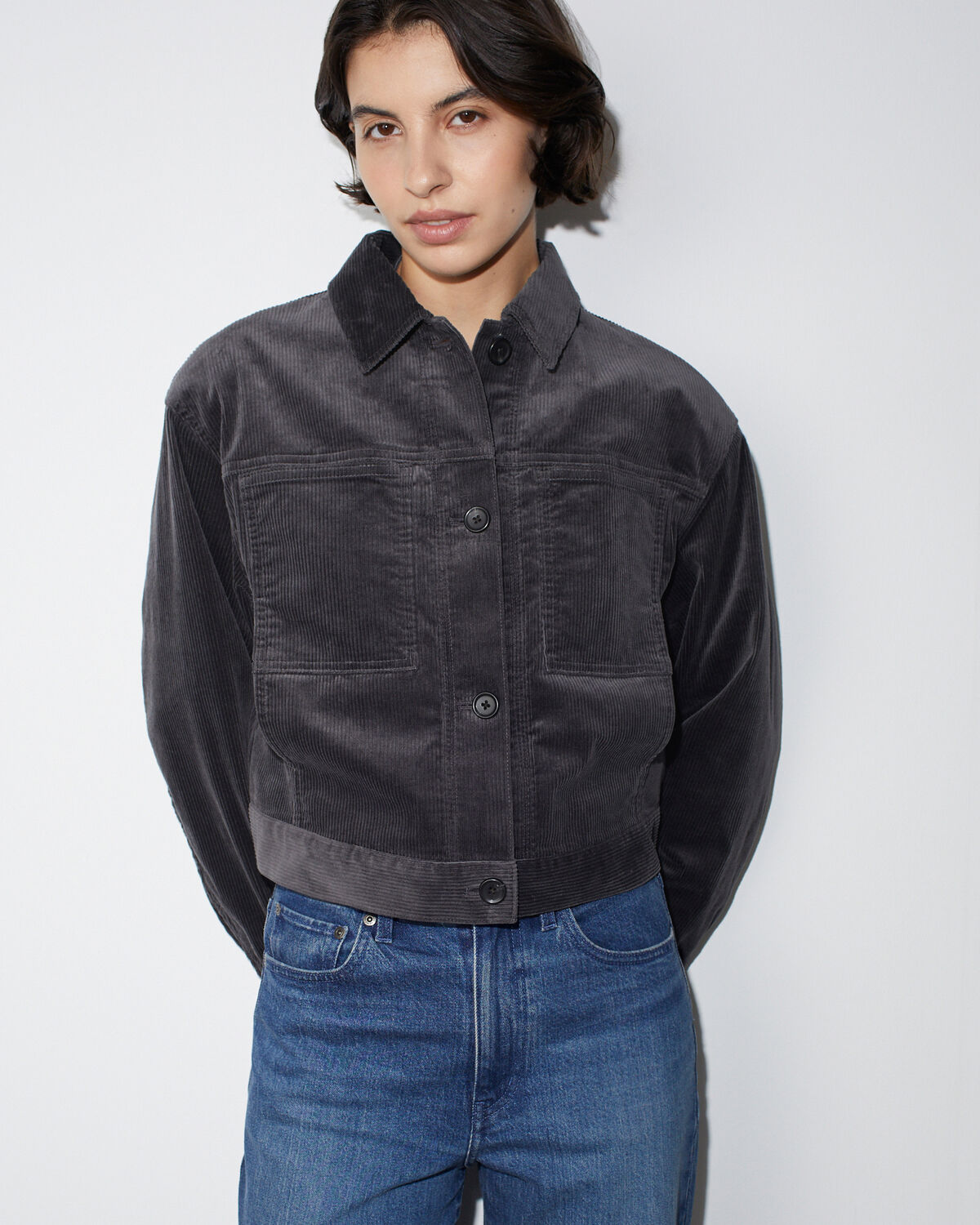 Blouson en velours côtelé - U081 DARK GRAY - 2