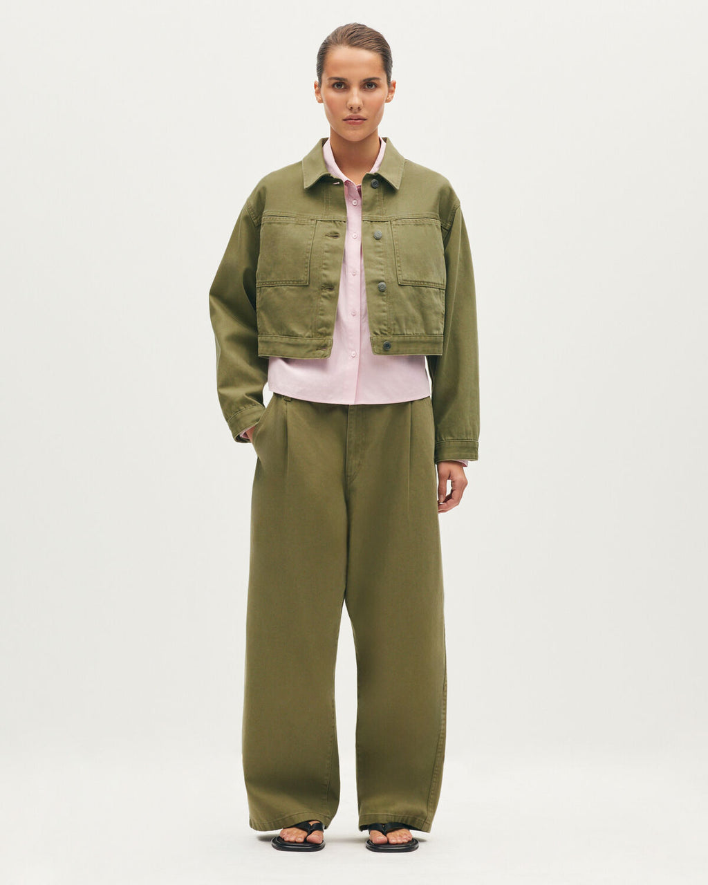 Veste courte en denim - L570 MOSS GREEN - 2