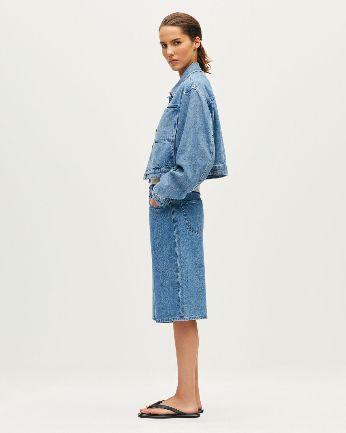 Veste courte en denim - L633 MID LIGHT VINTAGE - 2