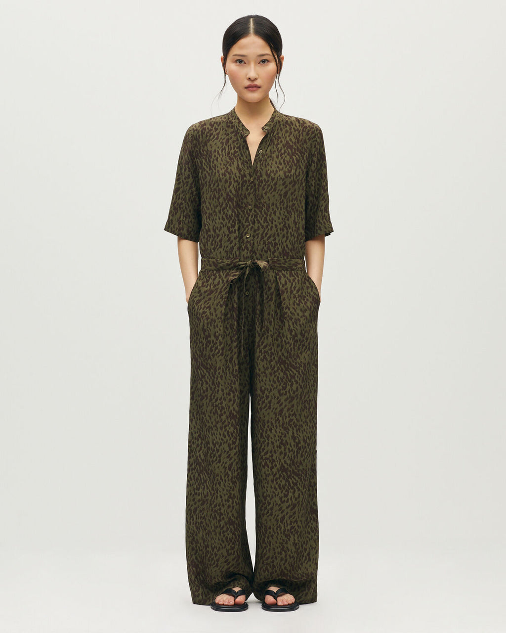 Combinaison pantalon imprimée léopard - L550 LEOPARD KAKI - 1
