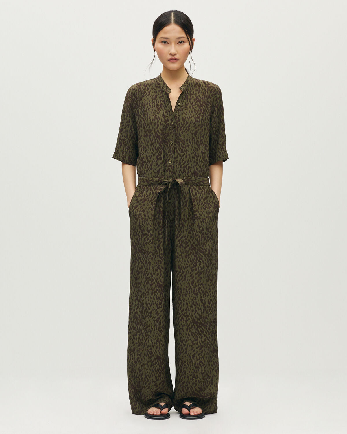 Combinaison pantalon imprimée léopard - L550 LEOPARD KAKI - 1