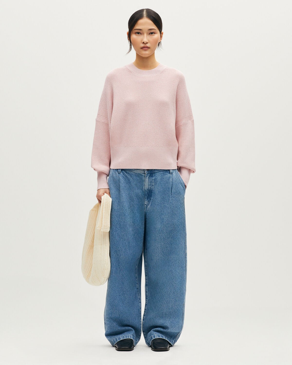 Pull col rond en coton - L102 MEL GARDENIA PINK - 2