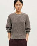Pull col rond en coton - L341 MEL ALBORE CHOCO - 1
