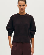 Pull col rond en coton - L381 MEL CHOCO BLACK - 1