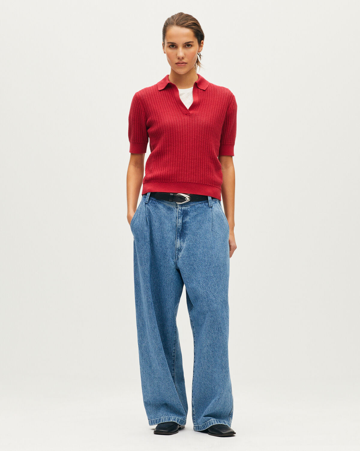 Polo en maille point fantaisie - U160 RED - 2