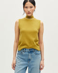 Pull sans manches en cachemire  - L471 BROWN GOLD ECRU - 1