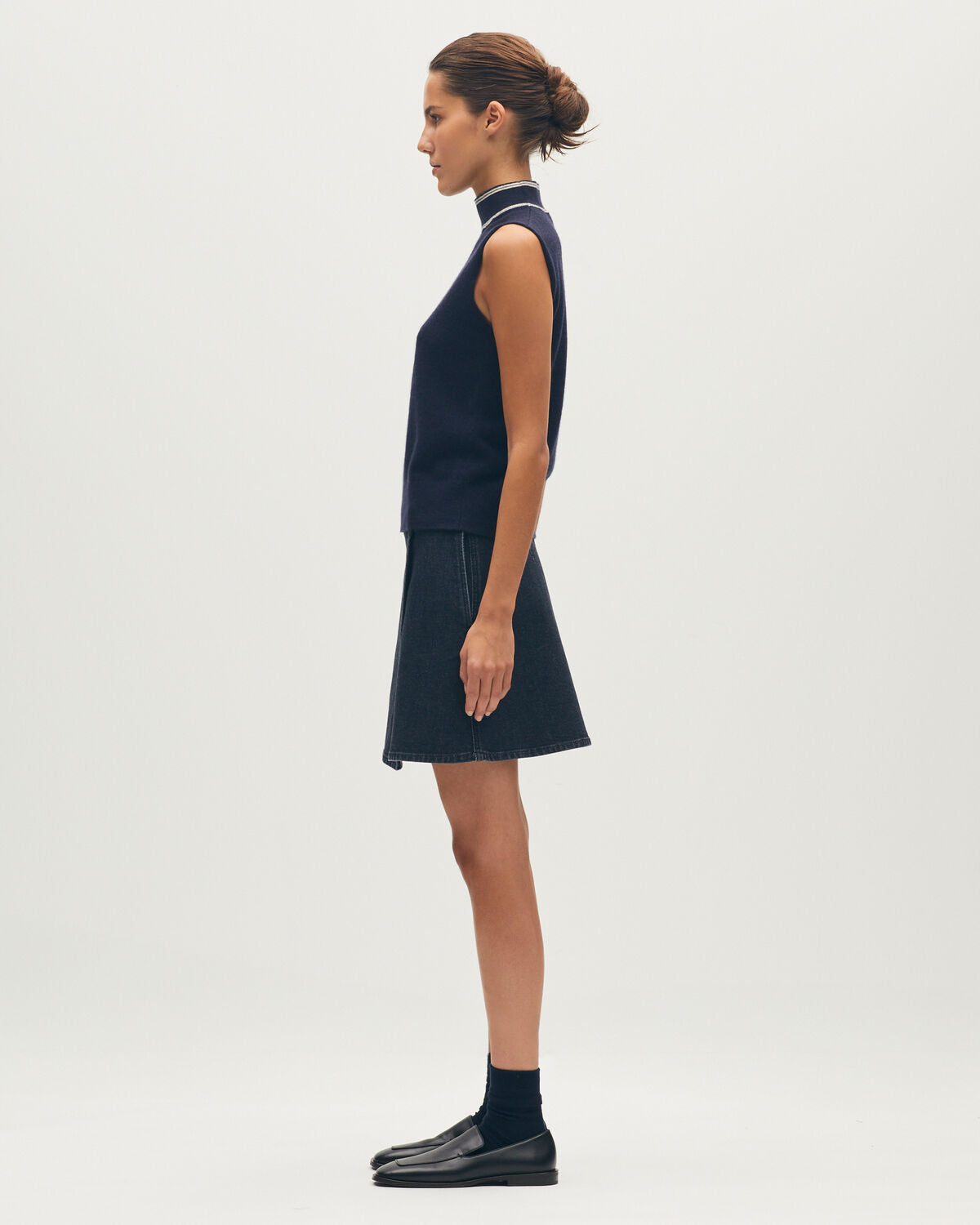 Pull sans manches en cachemire  - L693 NIGHT SKY ECRU - 2