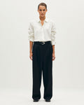 Pantalon barrel en laine - H091 BLACK BEAUTY - 1