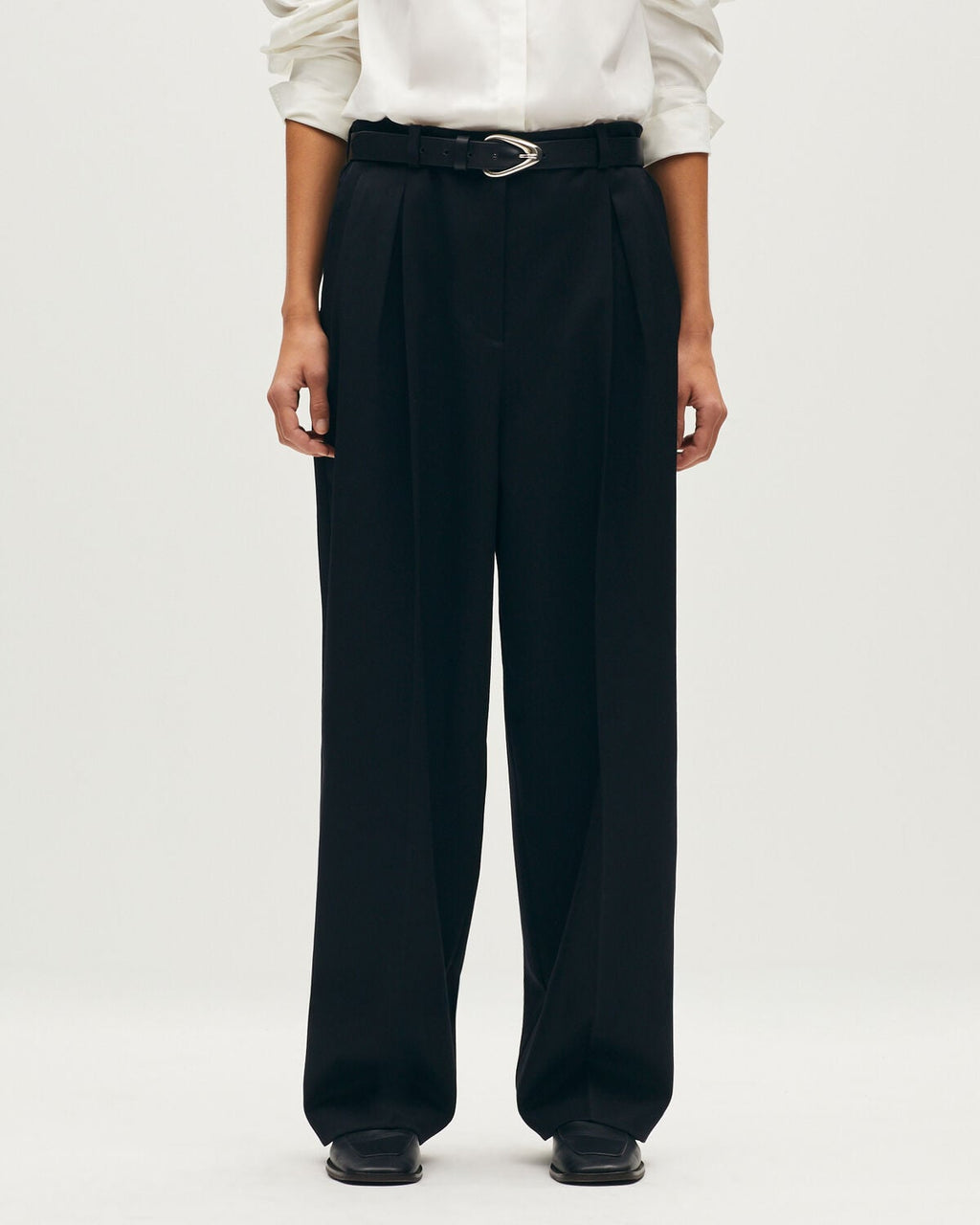 Pantalon barrel en laine - H091 BLACK BEAUTY - 2