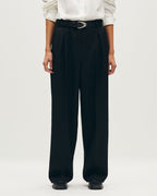 Pantalon barrel en laine - H091 BLACK BEAUTY - 2