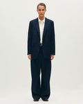 Pantalon barrel en laine - L690 SAPHIRE BLUE - 1