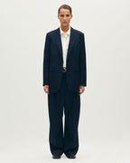 Pantalon barrel en laine - L690 SAPHIRE BLUE - 1