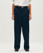 Pantalon barrel en laine - L690 SAPHIRE BLUE - 2
