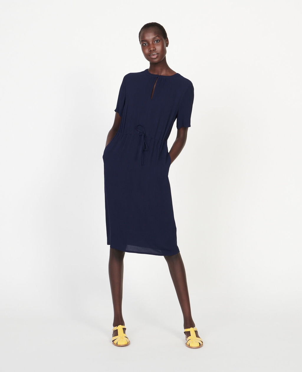 Robe fluide en viscose - MARITIME BLUE - 1
