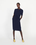 Robe fluide en viscose - MARITIME BLUE - 1