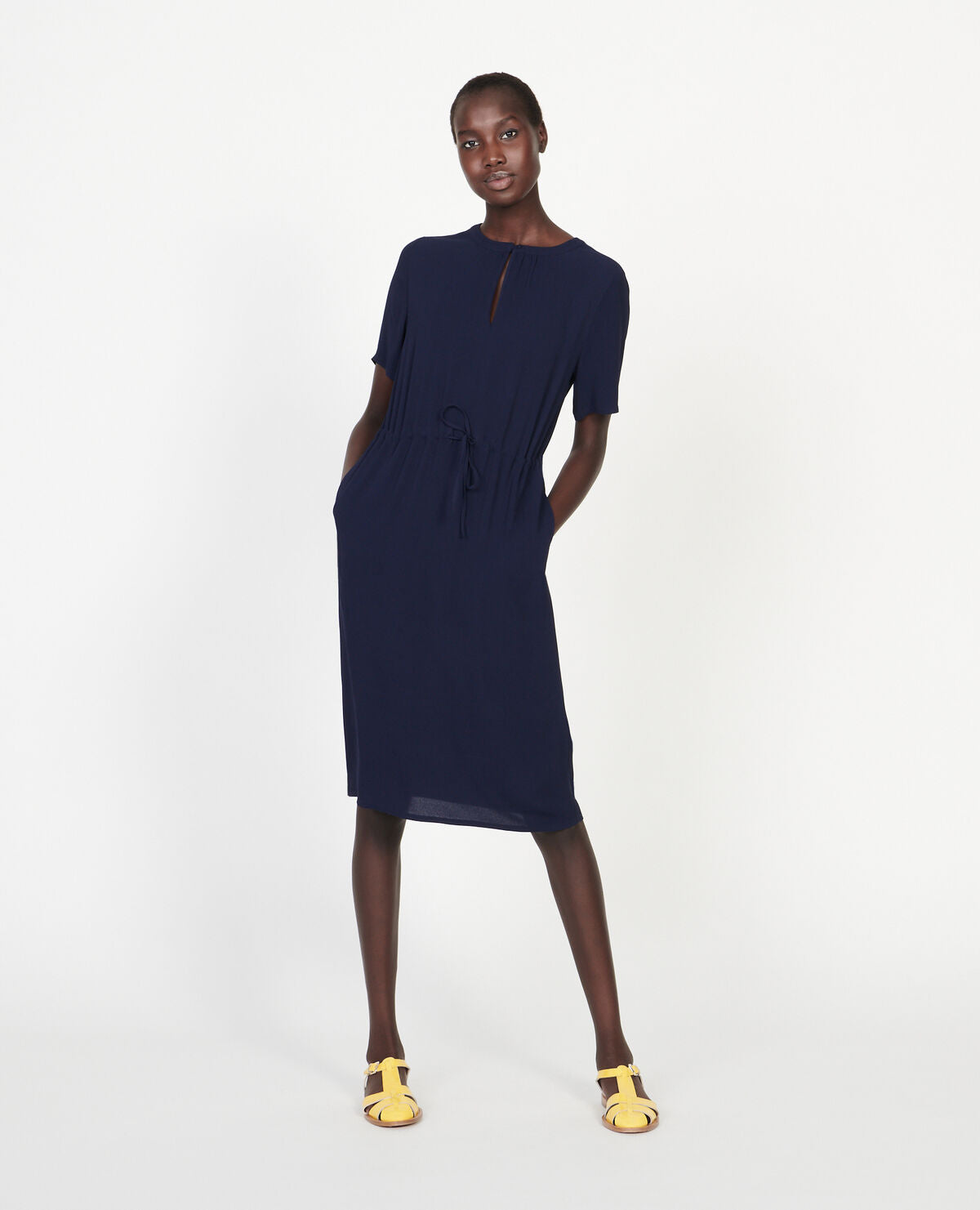Robe fluide en viscose - MARITIME BLUE - 1
