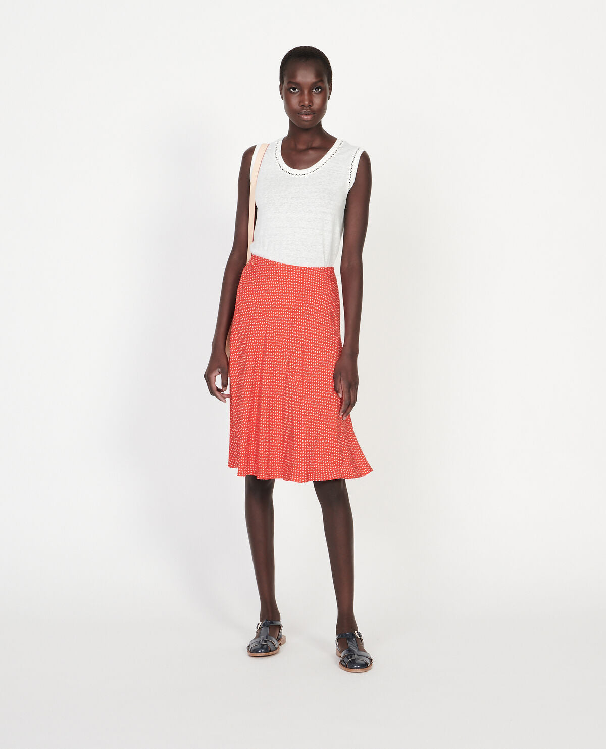 Jupe en soie - MEMPHIS FIERY RED - 2